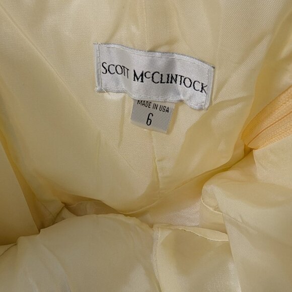 Vtg Scott McClintock Dress Size 6 strapless Ruched Yellow Prom Fairycore glam - Picture 8 of 16